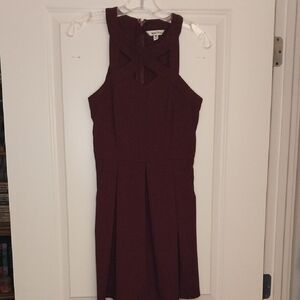 Speechless Sleeveless Burgundy Mini Dress with Pockets